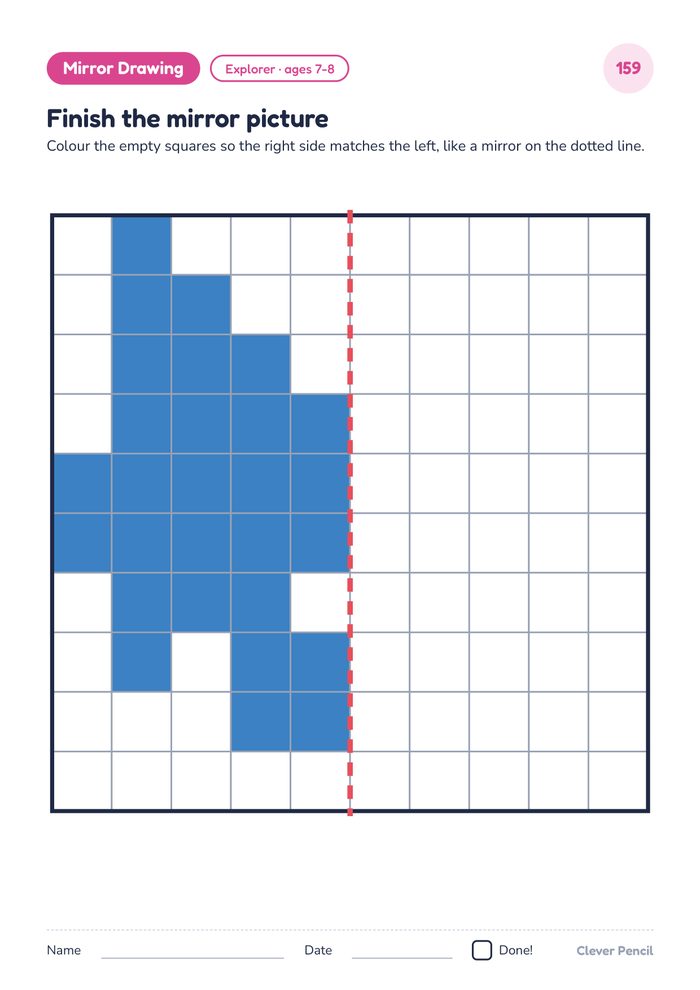 Mirror drawing on a grid