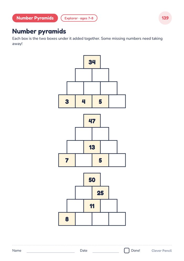 Number pyramids